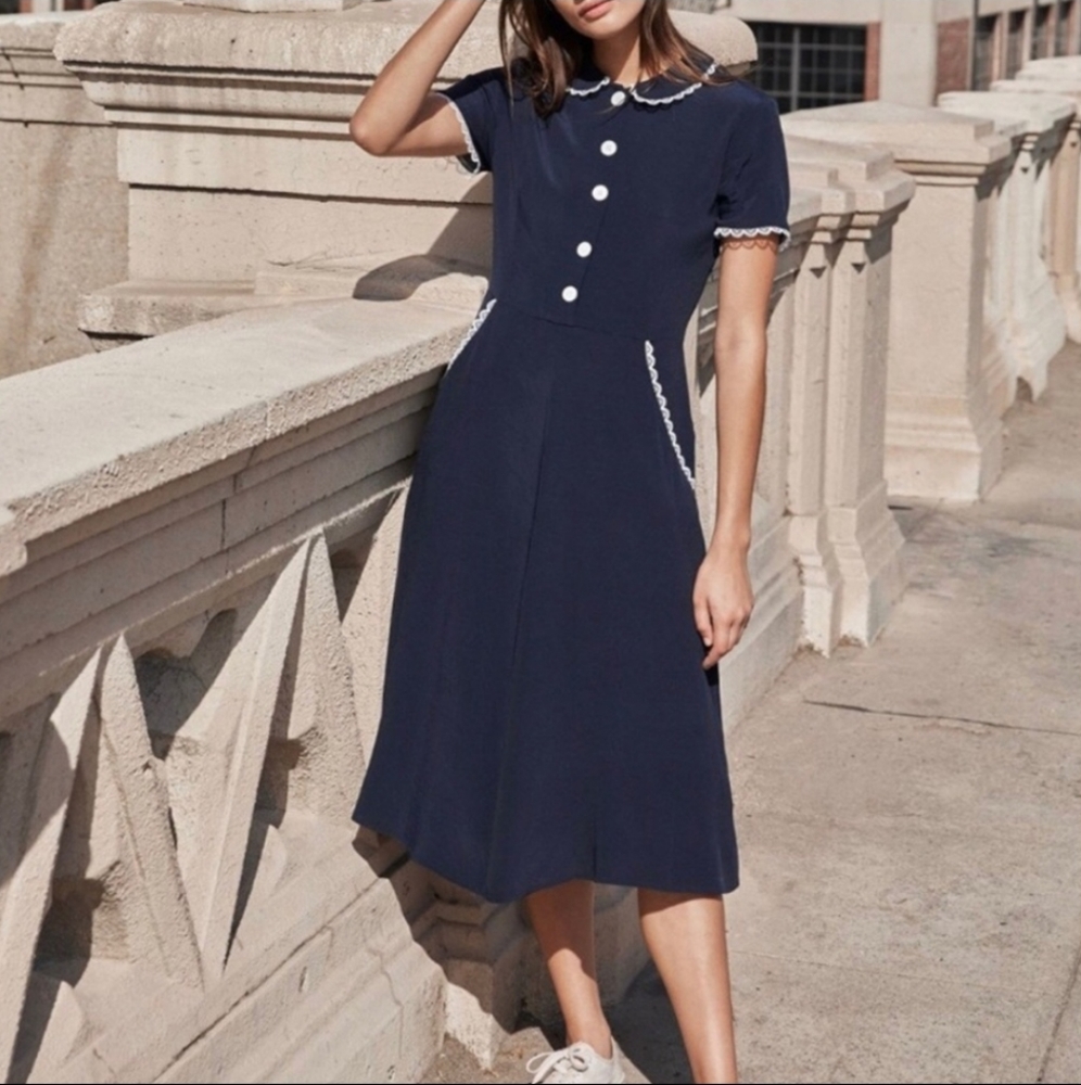 CHRISTY DAWN SEBASTIAN DRESS IN MIDNIGHT BLUE SIZE M